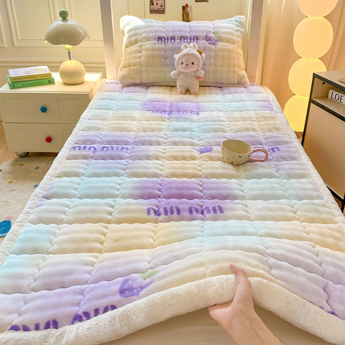 91家纺网 家纺一手货源 找家纺 （总）优品惠 2025新款兔毛绒床垫学生床垫床褥子床护垫