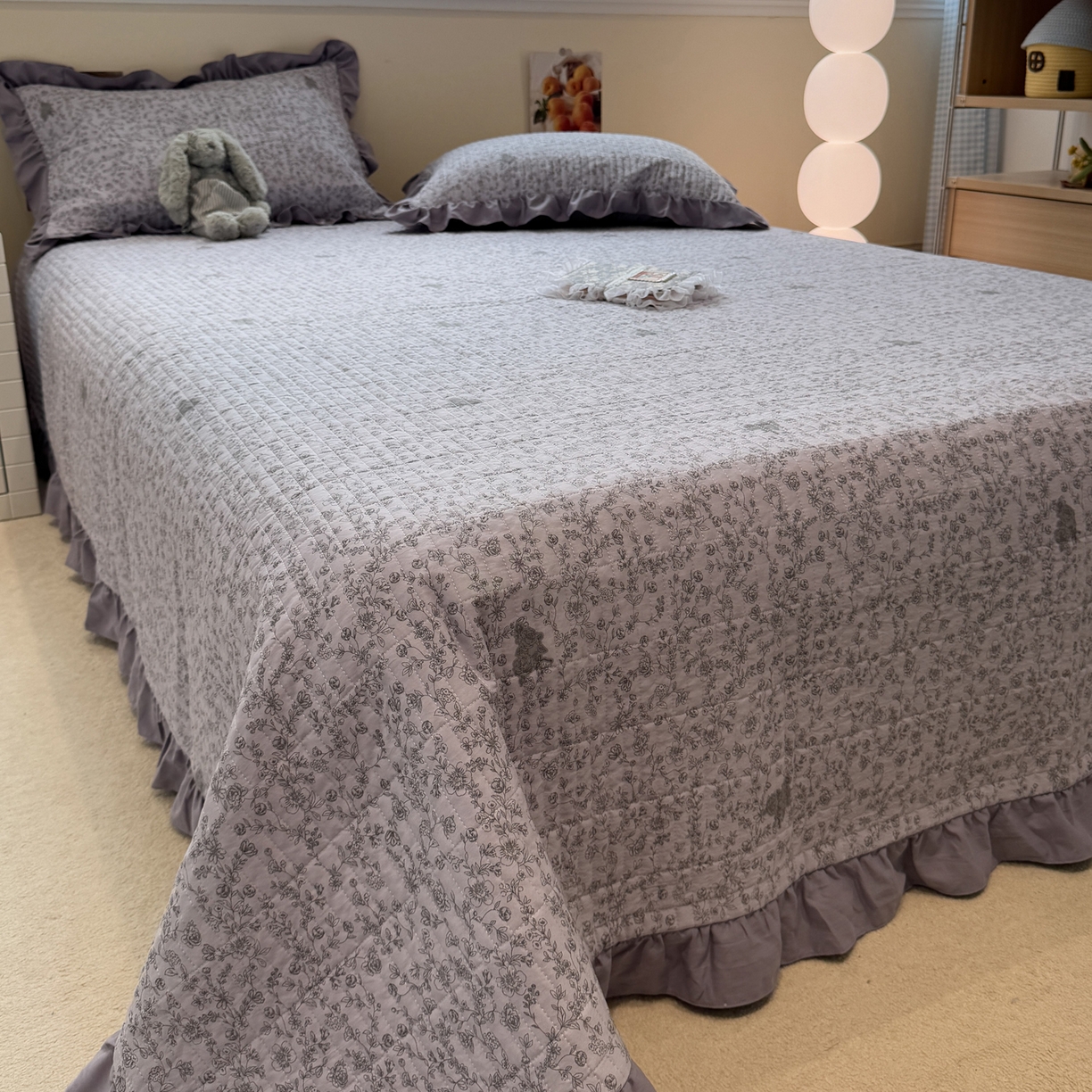 91家纺网 家纺一手货源 找家纺 一加一 2025新款小清新花边款大豆被床盖系列 巴洛克之恋