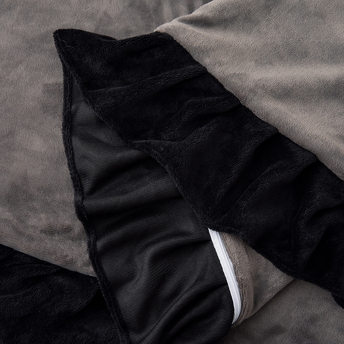 91家纺网 家纺一手货源 找家纺 炫拼家纺 2025新款刺绣黑花边高克重牛奶绒四件套-法式玫瑰 法式玫瑰-绅士灰