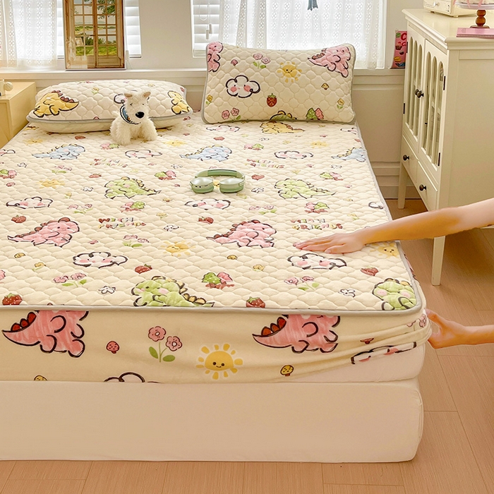 91家纺网 家纺一手货源 找家纺 （总）富馨莱 2025新款牛奶绒夹棉床笠支持一件定做