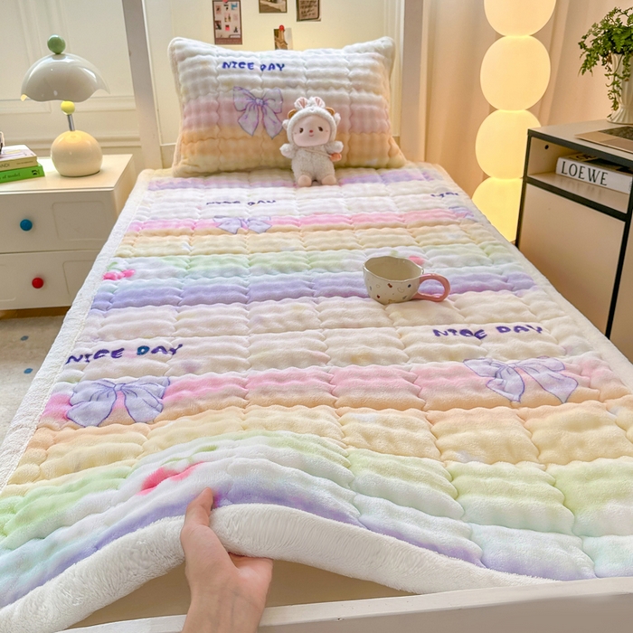 91家纺网 家纺一手货源 找家纺 （总）优品惠 2025新款兔毛绒床垫学生床垫床褥子床护垫