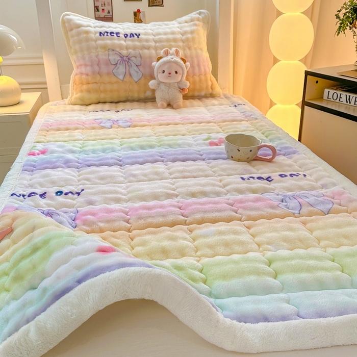 91家纺网 家纺一手货源 找家纺 （总）优品惠 2025新款兔毛绒床垫学生床垫床褥子床护垫