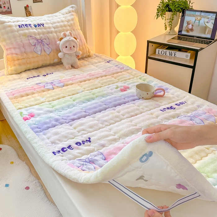 91家纺网 家纺一手货源 找家纺 （总）优品惠 2025新款兔毛绒床垫学生床垫床褥子床护垫