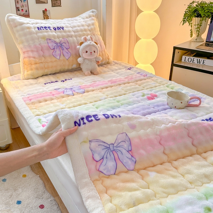 91家纺网 家纺一手货源 找家纺 （总）优品惠 2025新款兔毛绒床垫学生床垫床褥子床护垫