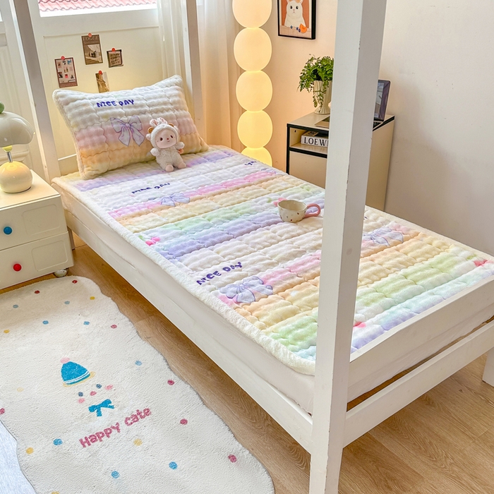 91家纺网 家纺一手货源 找家纺 （总）优品惠 2025新款兔毛绒床垫学生床垫床褥子床护垫