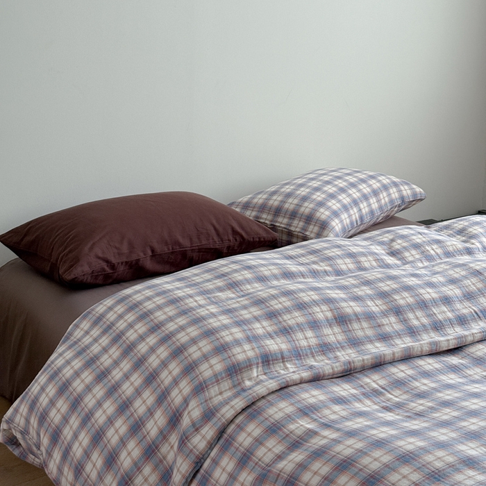 91家纺网 家纺一手货源 找家纺 玛奇朵 2025秋冬新品韩国色织A类三层皱皱纱系列四件套 时序