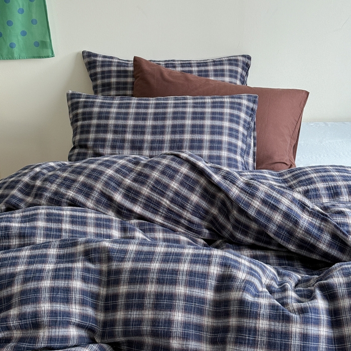 91家纺网 家纺一手货源 找家纺 （总）玛奇朵 2025秋冬新品韩国色织A类三层皱皱纱系列四件套