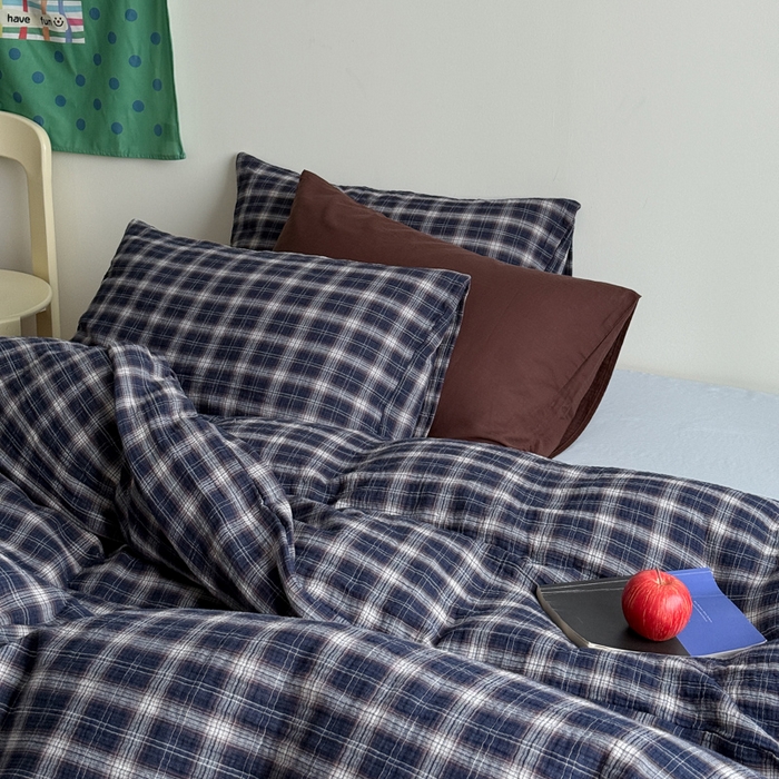 91家纺网 家纺一手货源 找家纺 （总）玛奇朵 2025秋冬新品韩国色织A类三层皱皱纱系列四件套