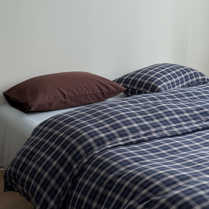 91家纺网 家纺一手货源 找家纺 （总）玛奇朵 2025秋冬新品韩国色织A类三层皱皱纱系列四件套