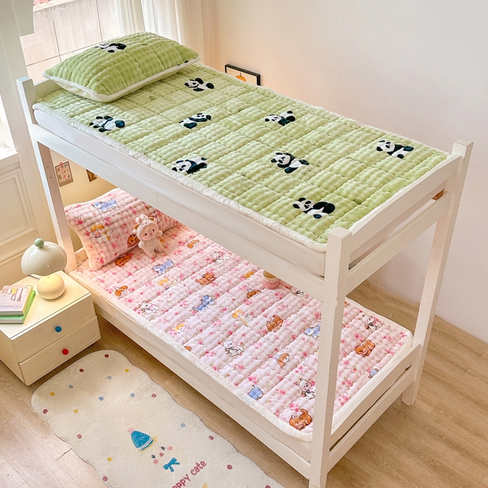 91家纺网 家纺一手货源 找家纺 优品惠 2025新款兔毛绒床垫学生床垫床褥子床护垫 呆萌熊猫