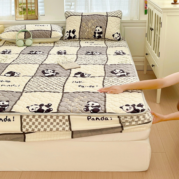 91家纺网 家纺一手货源 找家纺 （总）富馨莱 2025新款牛奶绒夹棉床笠支持一件定做