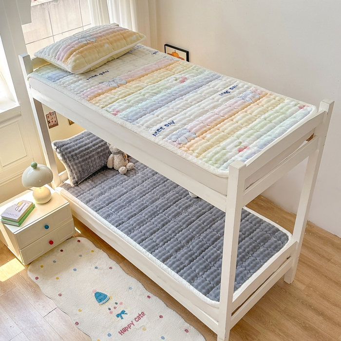 91家纺网 家纺一手货源 找家纺 优品惠 2025新款兔毛绒床垫学生床垫床褥子床护垫 高级灰