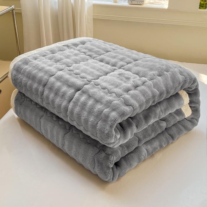 91家纺网 家纺一手货源 找家纺 优品惠 2025新款兔毛绒床垫学生床垫床褥子床护垫 高级灰