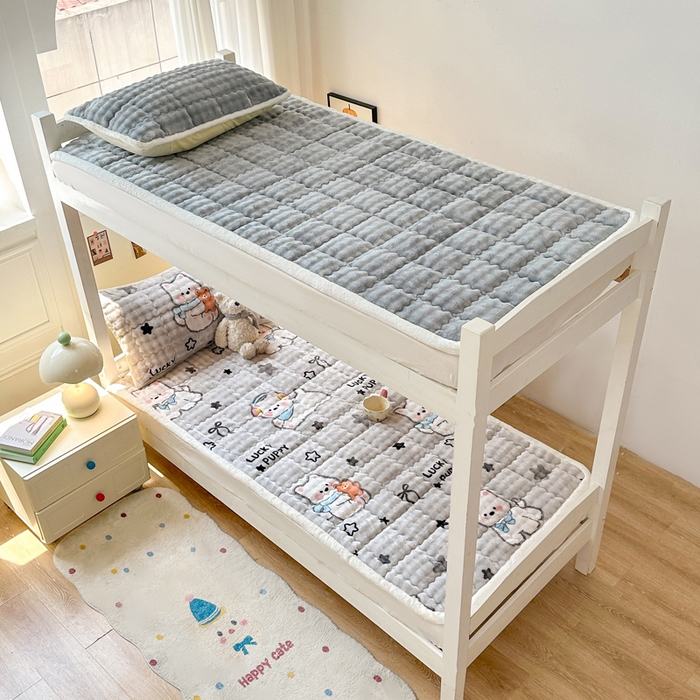 91家纺网 家纺一手货源 找家纺 优品惠 2025新款兔毛绒床垫学生床垫床褥子床护垫 高级灰