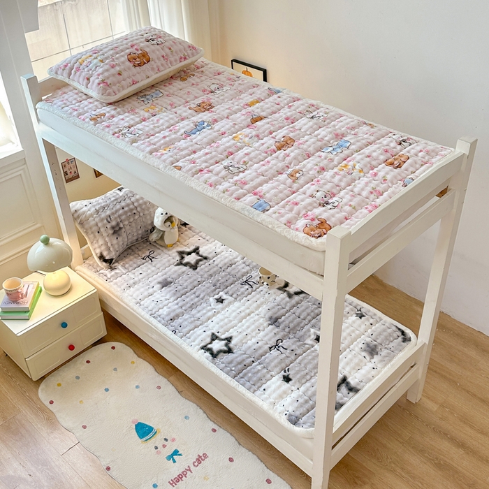 91家纺网 家纺一手货源 找家纺 优品惠 2025新款兔毛绒床垫学生床垫床褥子床护垫 萌宠粉