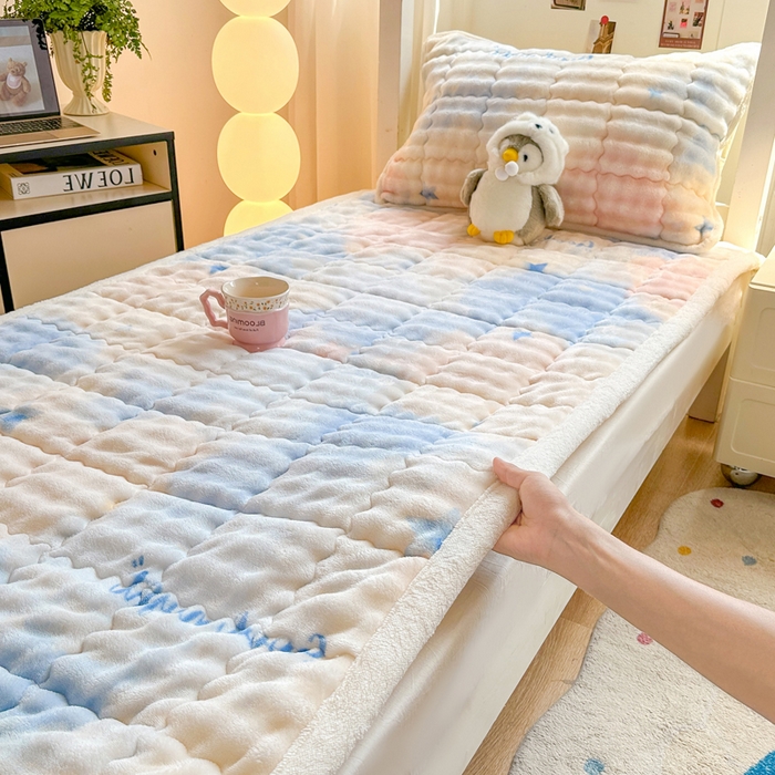 91家纺网 家纺一手货源 找家纺 优品惠 2025新款兔毛绒床垫学生床垫床褥子床护垫 南星