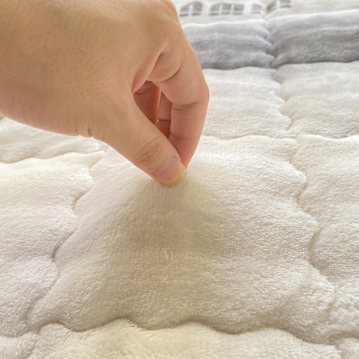 91家纺网 家纺一手货源 找家纺 优品惠 2025新款兔毛绒床垫学生床垫床褥子床护垫 时尚灰