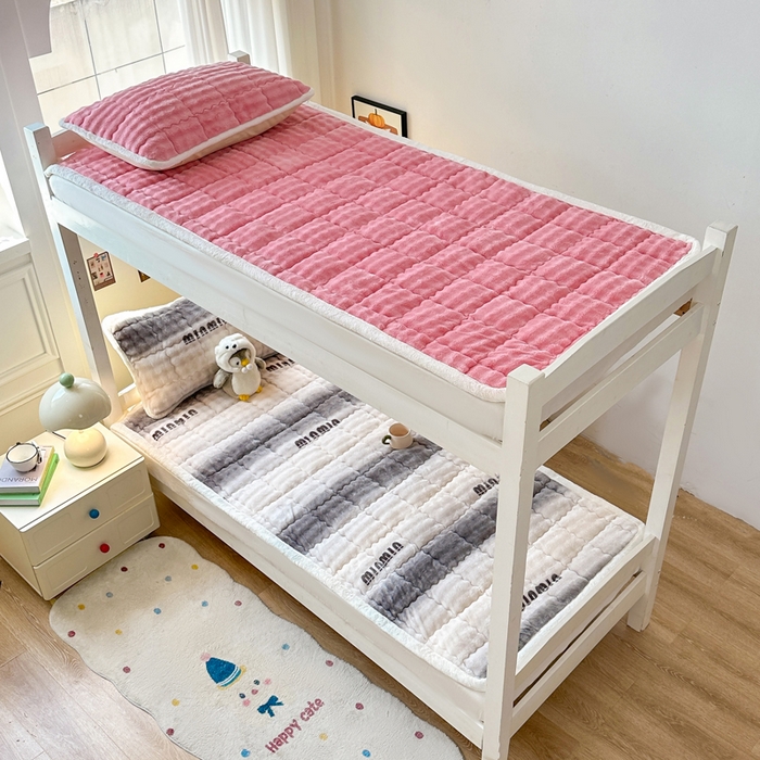 91家纺网 家纺一手货源 找家纺 优品惠 2025新款兔毛绒床垫学生床垫床褥子床护垫 时尚灰