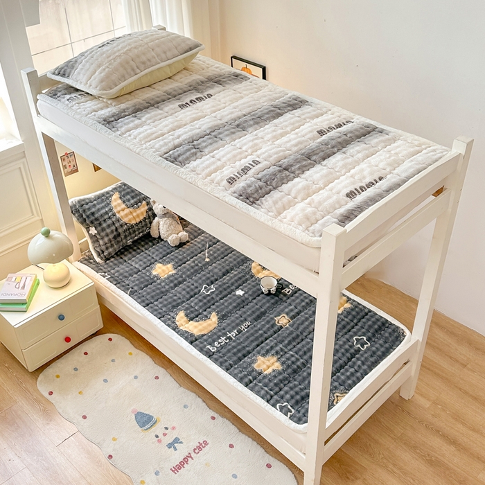 91家纺网 家纺一手货源 找家纺 优品惠 2025新款兔毛绒床垫学生床垫床褥子床护垫 时尚灰