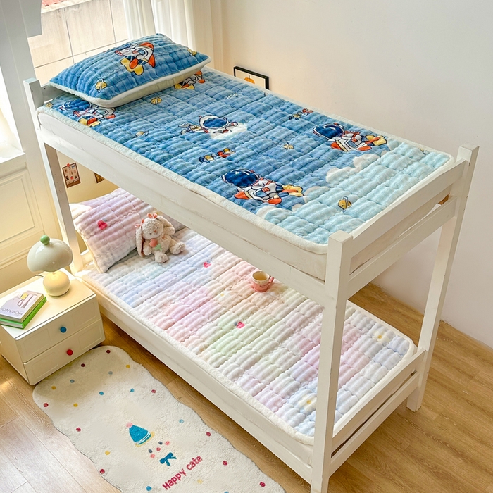 91家纺网 家纺一手货源 找家纺 优品惠 2025新款兔毛绒床垫学生床垫床褥子床护垫 晕染kt