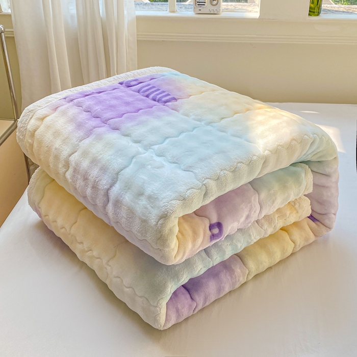 91家纺网 家纺一手货源 找家纺 优品惠 2025新款兔毛绒床垫学生床垫床褥子床护垫 晕染草莓