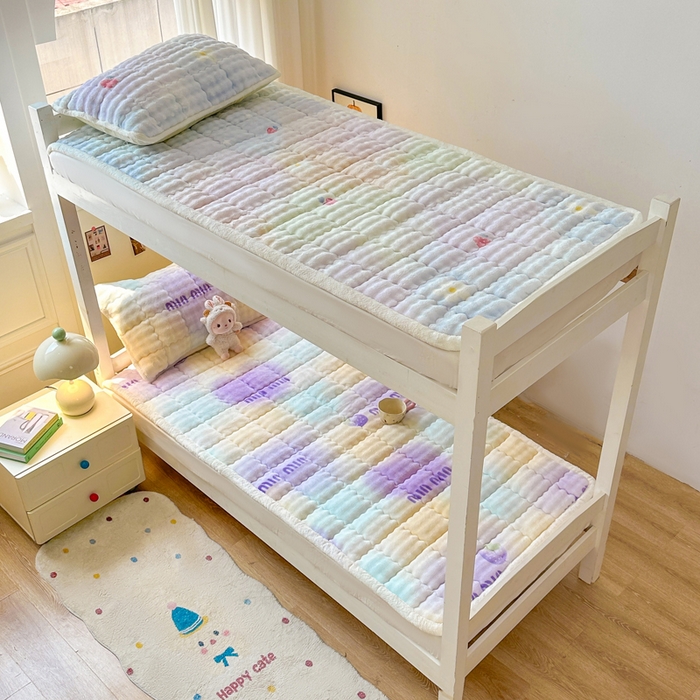 91家纺网 家纺一手货源 找家纺 优品惠 2025新款兔毛绒床垫学生床垫床褥子床护垫 晕染草莓