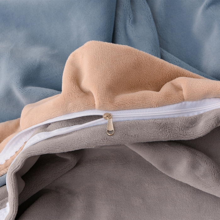 91家纺网 家纺一手货源 找家纺 氧家 2025新款高克重牛奶绒拼角刺绣床单床笠床盖款四件套-钟爱 钟爱-蓝