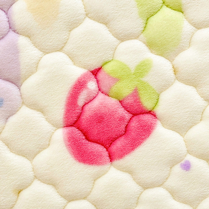 91家纺网 家纺一手货源 找家纺 富馨莱 2025新款牛奶绒夹棉床笠支持一件定做 彩虹草莓-夹棉