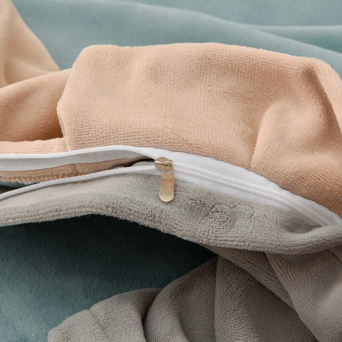 91家纺网 家纺一手货源 找家纺 氧家 2025新款高克重牛奶绒拼角刺绣床单床笠床盖款四件套-钟爱 钟爱-绿