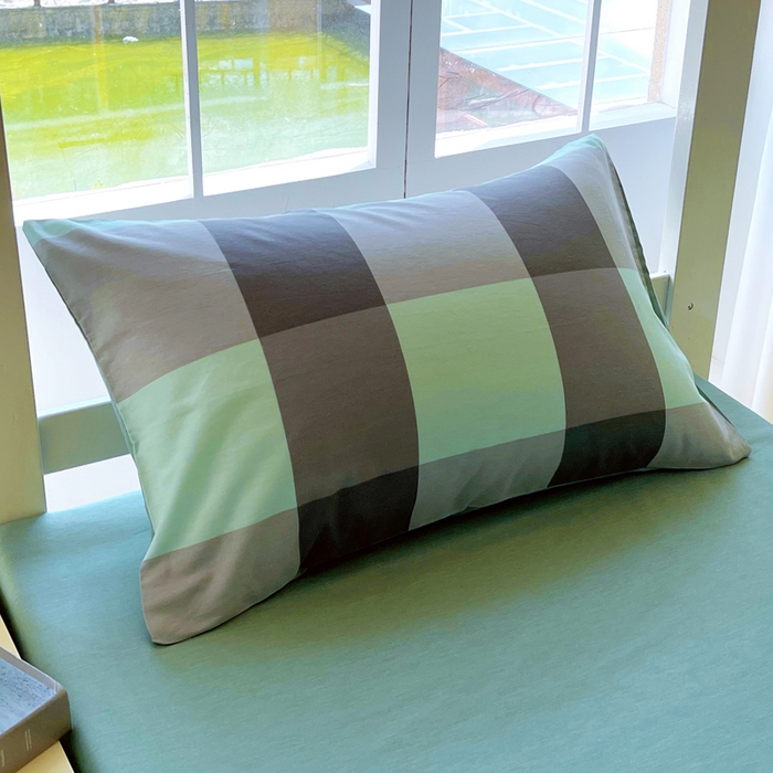 91家纺网 家纺一手货源 找家纺 春皖家纺 2025新款12868全棉印花上下铺四件套-学生床 绿大格