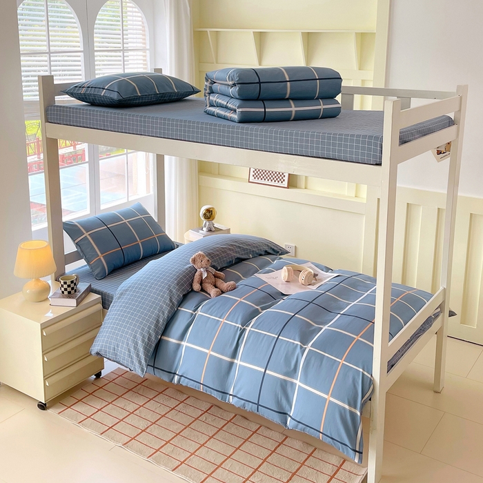 91家纺网 家纺一手货源 找家纺 春皖家纺 2025新款12868全棉印花上下铺四件套-学生床 苏兰