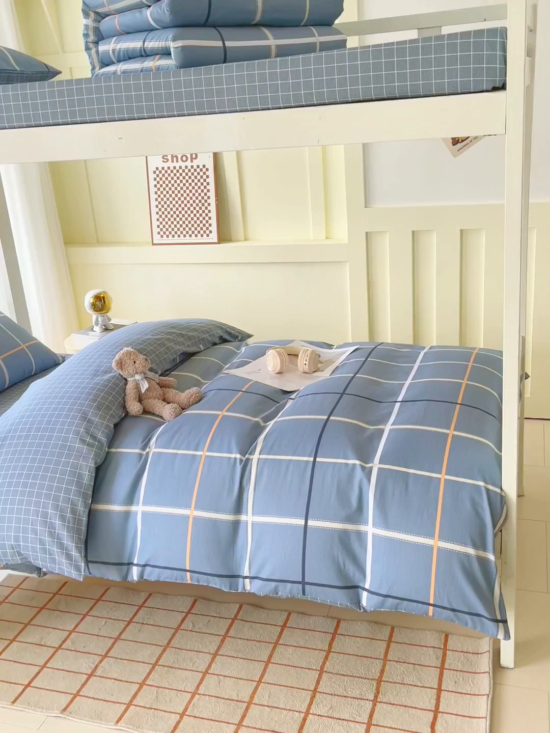 91家纺网 家纺一手货源 找家纺 春皖家纺 2025新款12868全棉印花上下铺四件套-学生床 苏兰