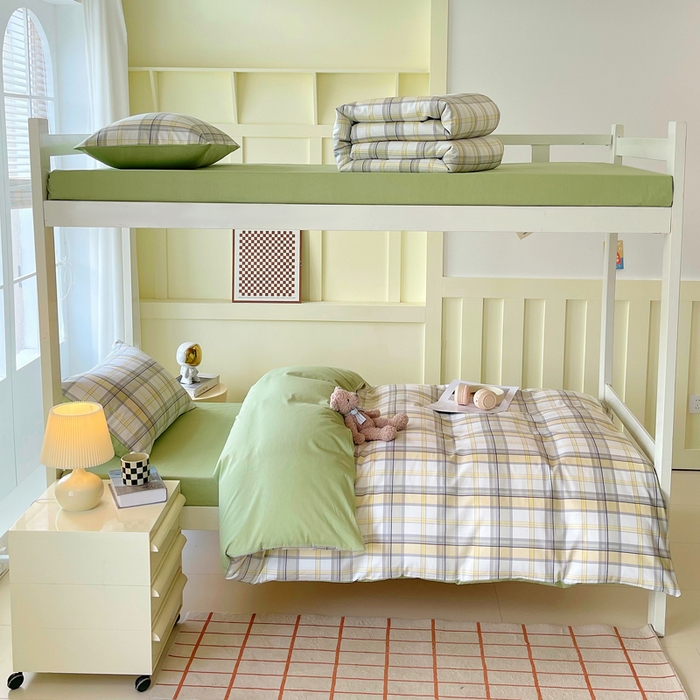 91家纺网 家纺一手货源 找家纺 春皖家纺 2025新款12868全棉印花上下铺四件套-学生床 维希格