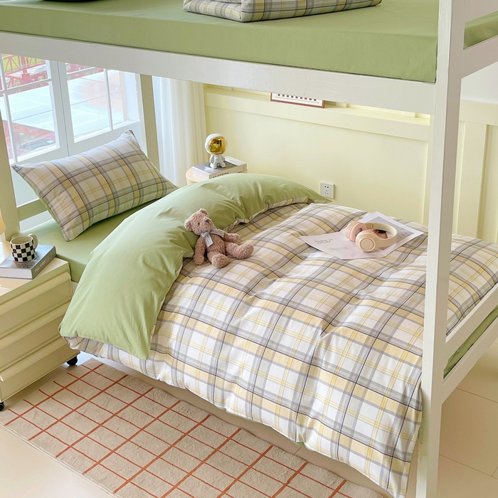 91家纺网 家纺一手货源 找家纺 春皖家纺 2025新款12868全棉印花上下铺四件套-学生床 维希格