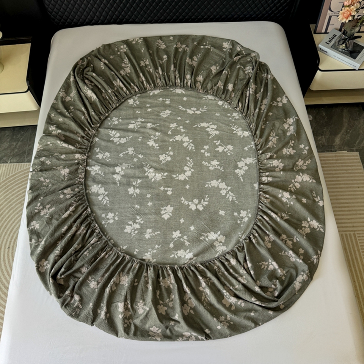 91家纺网 家纺一手货源 找家纺 （总）漫仙阁家纺 2025新款高克重复古原麻单床笠床笠单件单品床笠