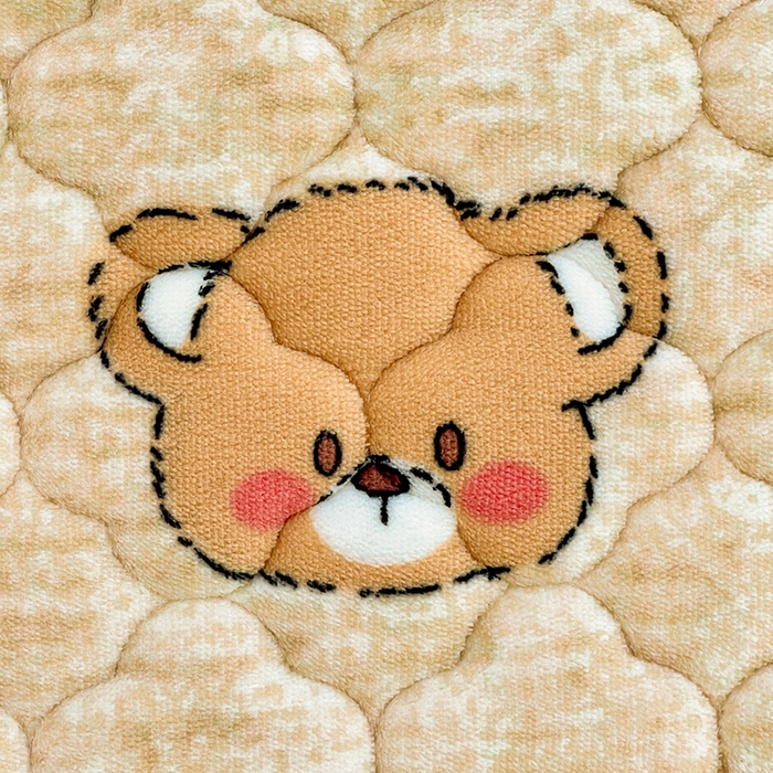 91家纺网 家纺一手货源 找家纺 富馨莱 2025新款牛奶绒夹棉床笠支持一件定做 萌萌熊心-夹棉