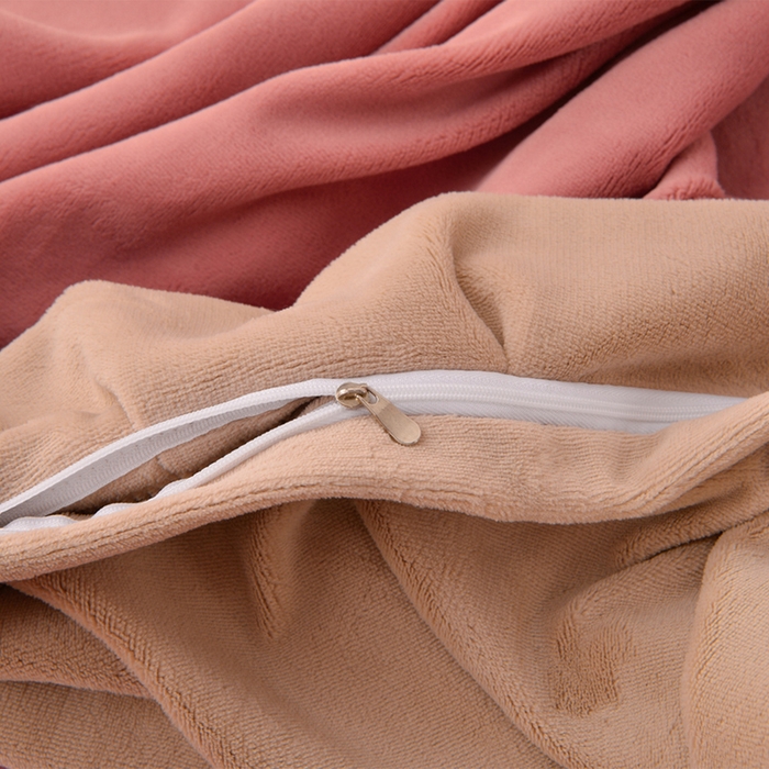 91家纺网 家纺一手货源 找家纺 氧家 2025新款高克重牛奶绒拼角刺绣床单床笠床盖款四件套-星语 星语-豆沙