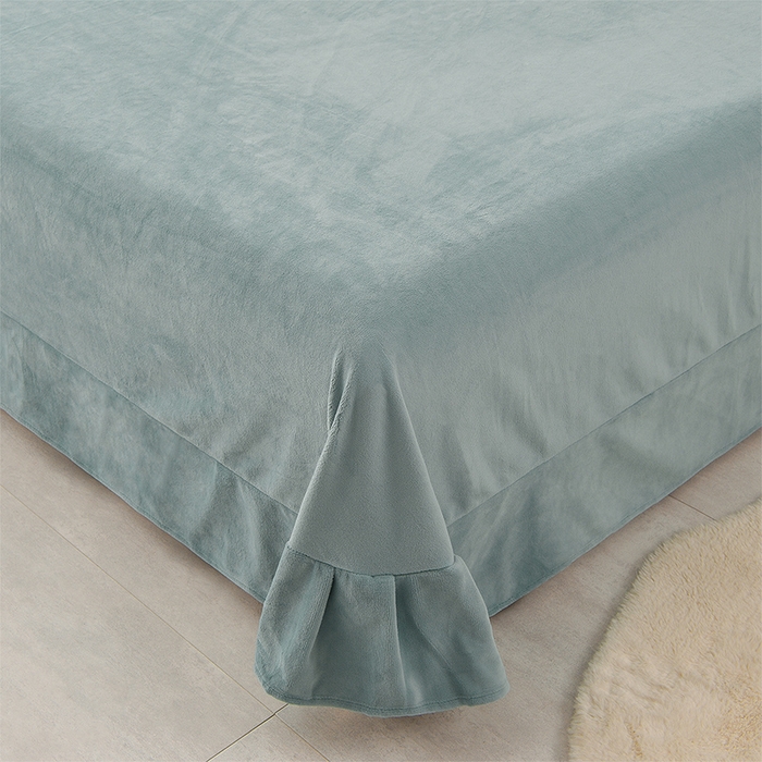 91家纺网 家纺一手货源 找家纺 氧家 2025新款高克重牛奶绒拼角刺绣床单床笠床盖款四件套-星语 星语-绿