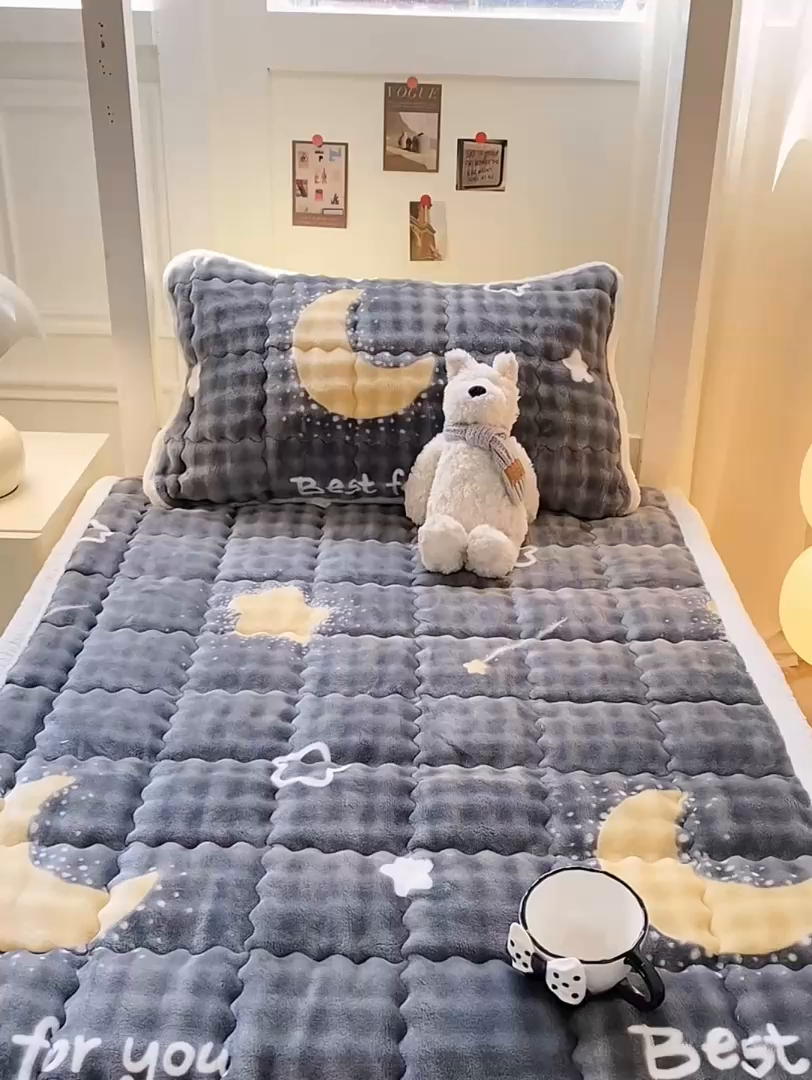 91家纺网 家纺一手货源 找家纺 优品惠 2025新款兔毛绒床垫学生床垫床褥子床护垫 星月传奇