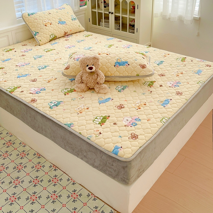 91家纺网 家纺一手货源 找家纺 富馨莱 2025新款牛奶绒夹棉床笠支持一件定做 汽车乐园-夹棉