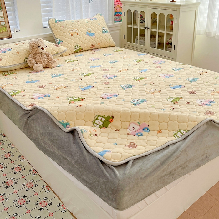 91家纺网 家纺一手货源 找家纺 富馨莱 2025新款牛奶绒夹棉床笠支持一件定做 汽车乐园-夹棉