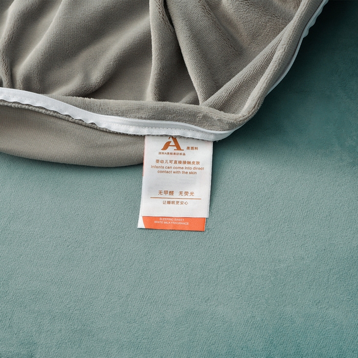 91家纺网 家纺一手货源 找家纺 氧家 2025新款高克重牛奶绒拼角刺绣床单床笠床盖款四件套-经典 经典-绿