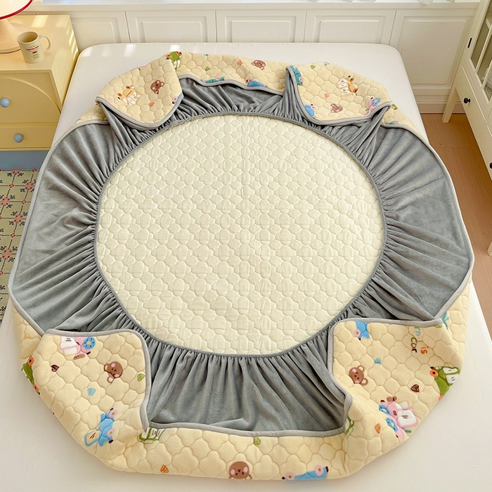 91家纺网 家纺一手货源 找家纺 富馨莱 2025新款牛奶绒夹棉床笠支持一件定做 汽车乐园-夹棉