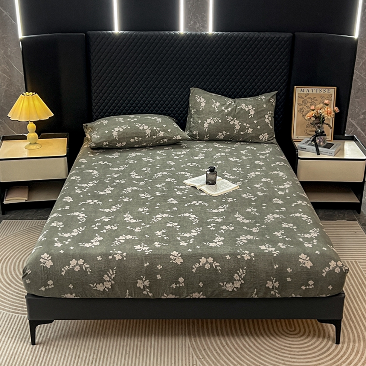 91家纺网 家纺一手货源 找家纺 漫仙阁家纺 2025新款高克重复古原麻单床笠床笠单件单品床笠 茶颜