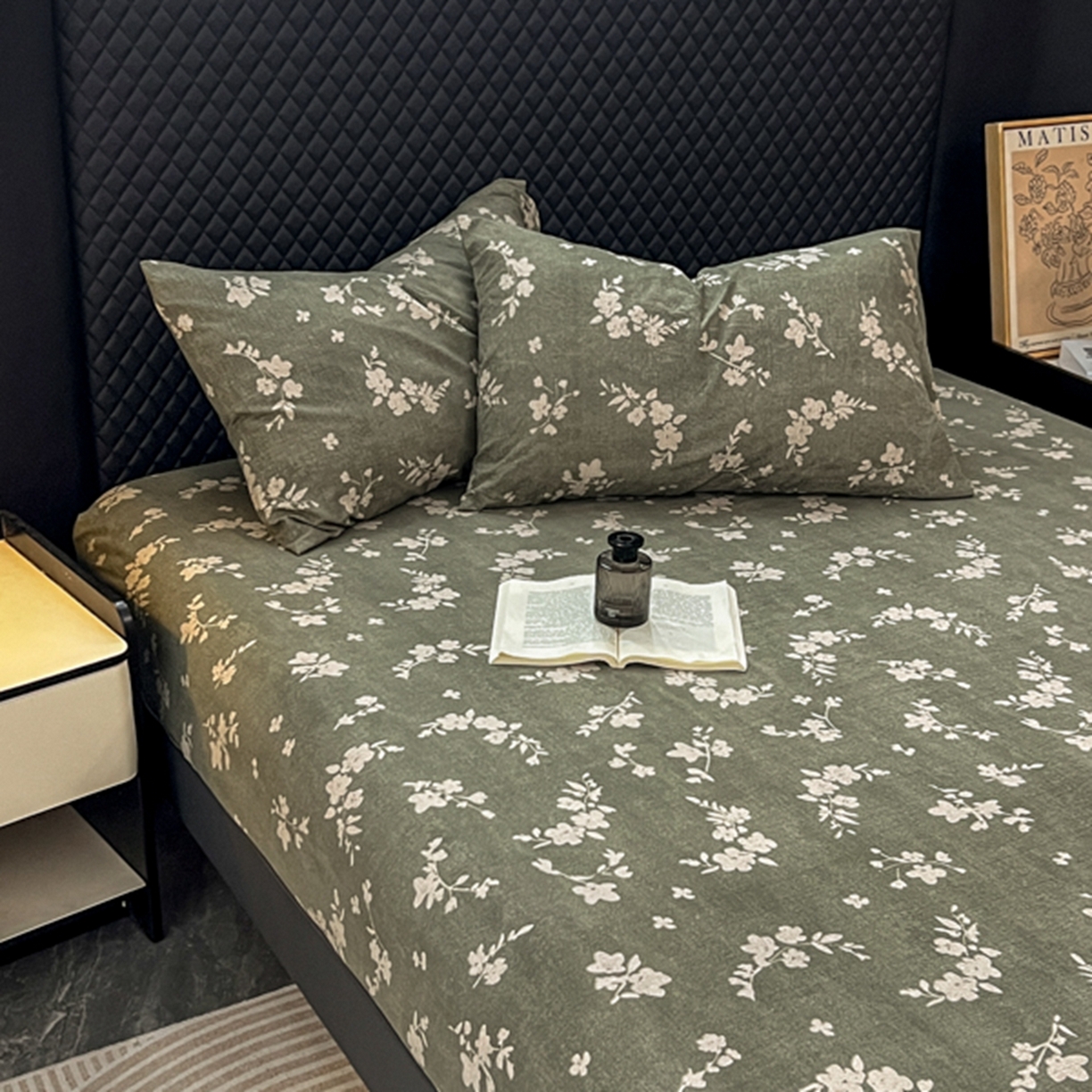 91家纺网 家纺一手货源 找家纺 漫仙阁家纺 2025新款高克重复古原麻单床笠床笠单件单品床笠 茶颜