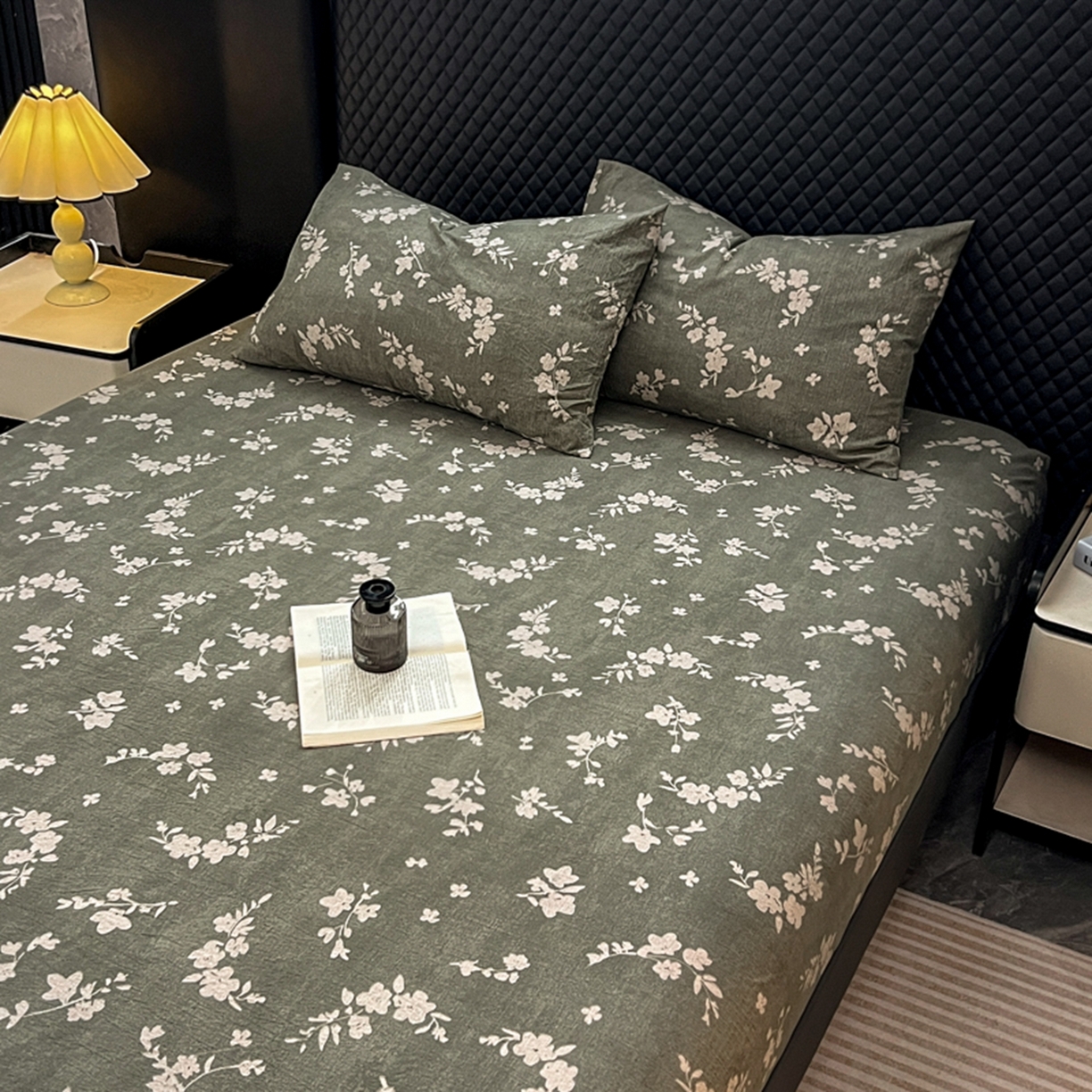 91家纺网 家纺一手货源 找家纺 漫仙阁家纺 2025新款高克重复古原麻单床笠床笠单件单品床笠 茶颜