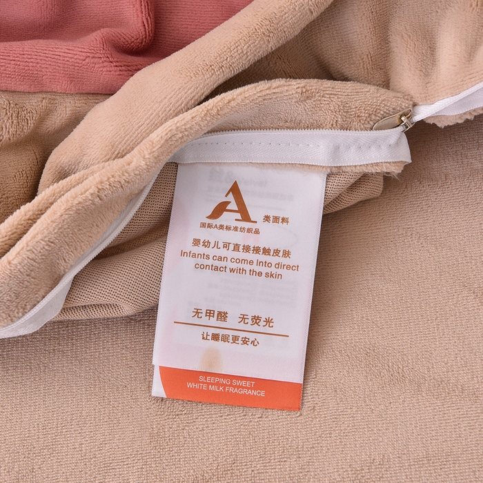 91家纺网 家纺一手货源 找家纺 氧家 2025新款高克重牛奶绒拼角刺绣床单床笠床盖款四件套-初秋 初秋-豆沙