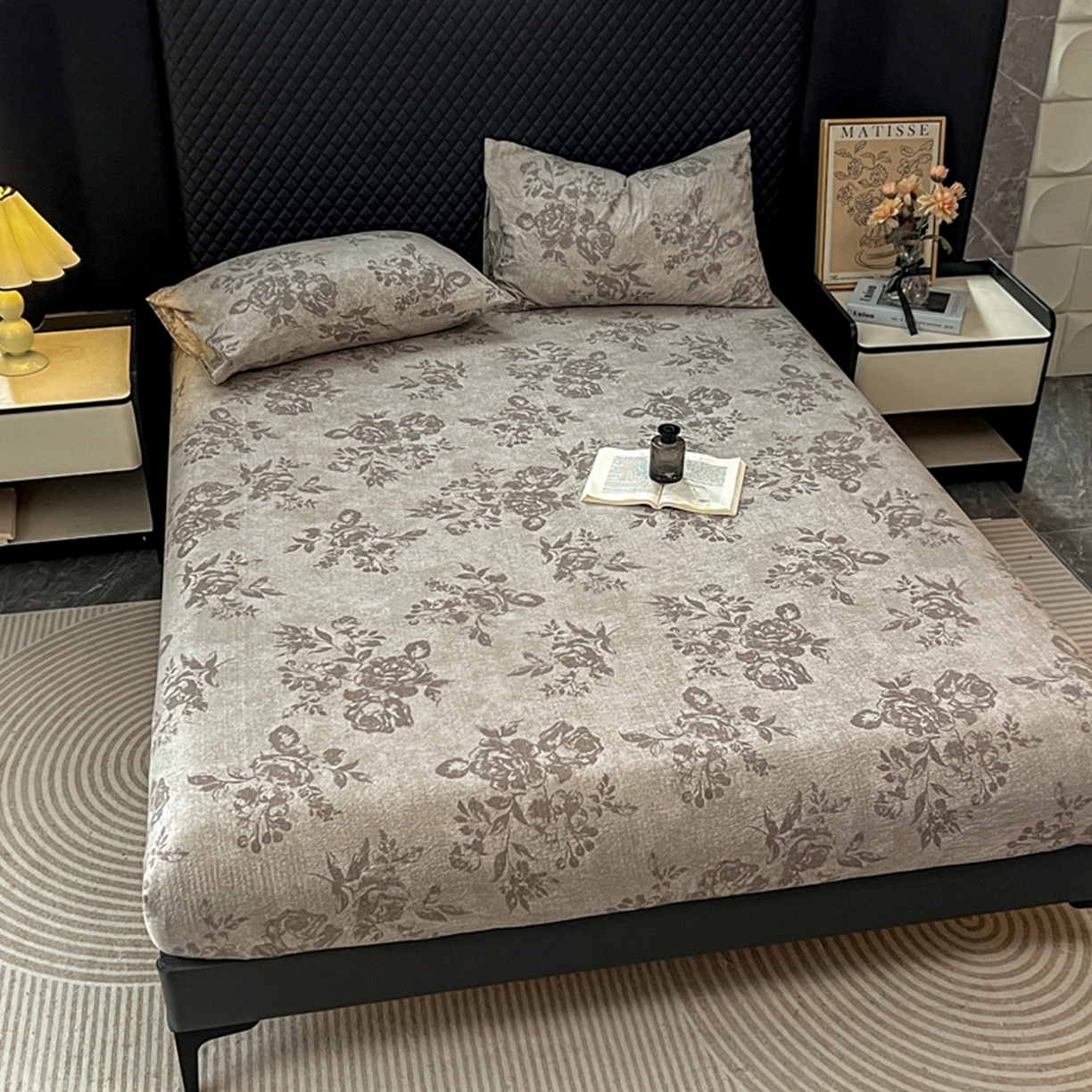 91家纺网 家纺一手货源 找家纺 漫仙阁家纺 2025新款高克重复古原麻单床笠床笠单件单品床笠 城堡花园