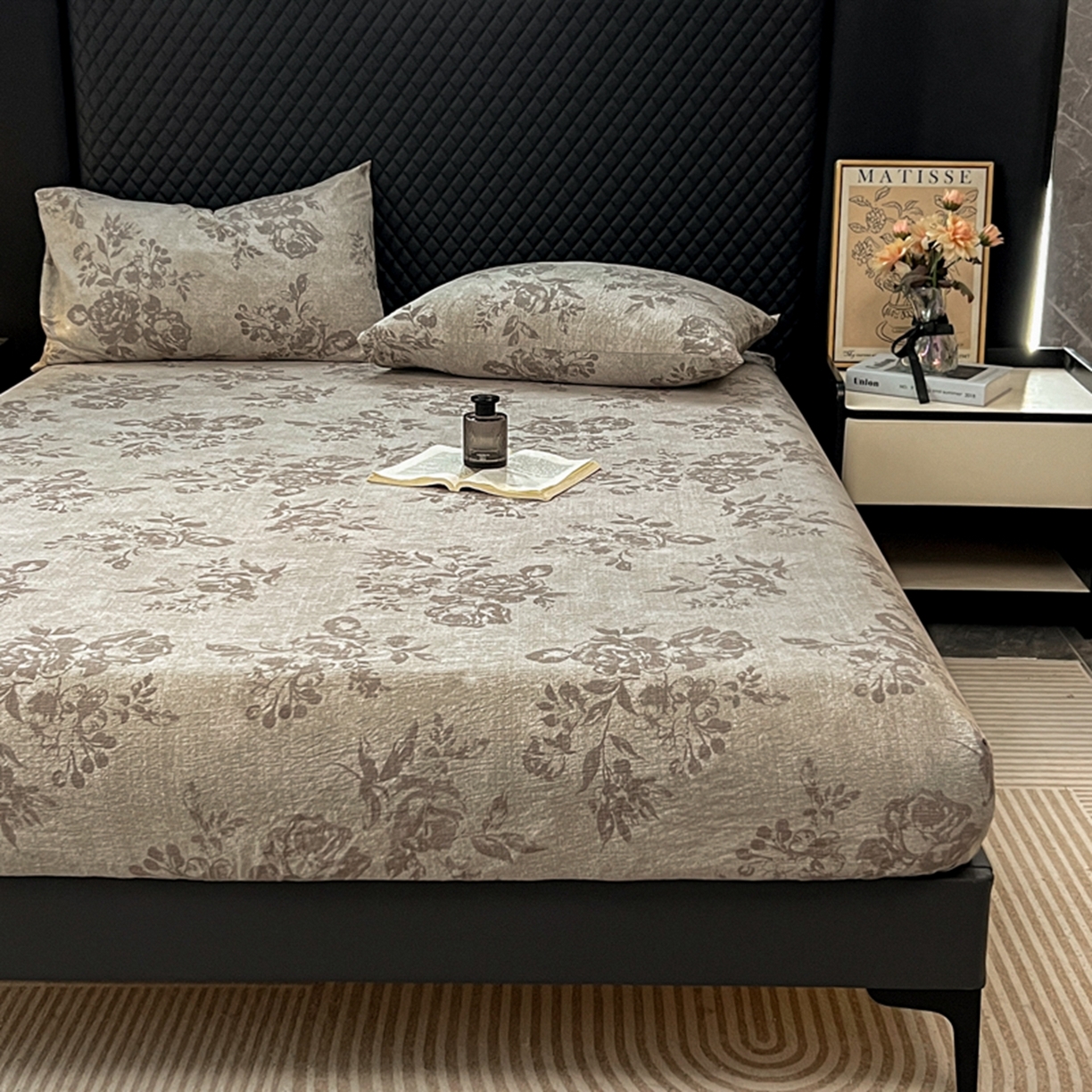 91家纺网 家纺一手货源 找家纺 漫仙阁家纺 2025新款高克重复古原麻单床笠床笠单件单品床笠 城堡花园