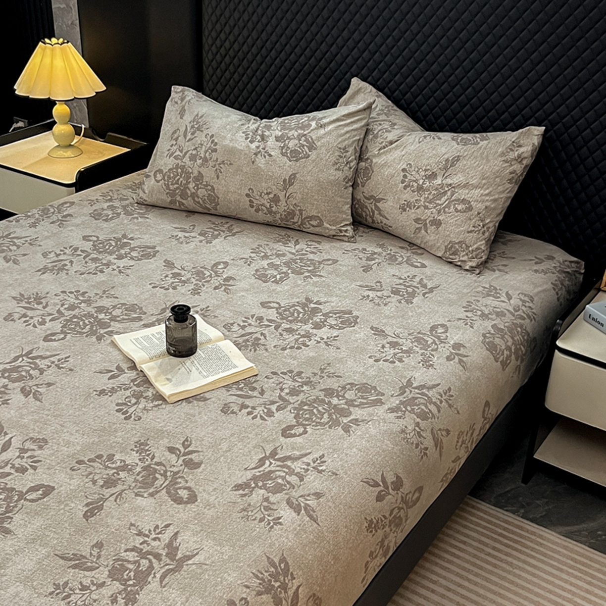 91家纺网 家纺一手货源 找家纺 漫仙阁家纺 2025新款高克重复古原麻单床笠床笠单件单品床笠 城堡花园